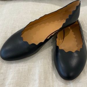 J. Crew Leather Scalloped Ballet flats